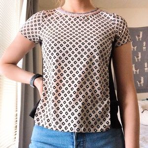 Printed black and white blouse
